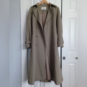 Oak & Fort oversized flowy trench coat jacket SO POPULAR xxs dusky green